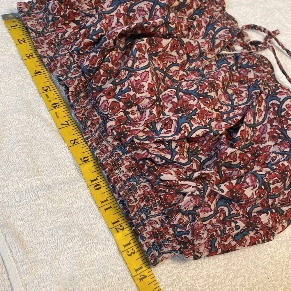 Free People blouse cropped off shoulder long sleeve floral print Size small